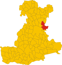 Map of comune of Vigonza (province of Padua, region Veneto, Italy)